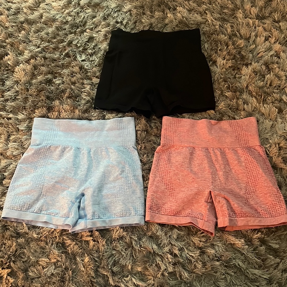 Set of three workout shorts
